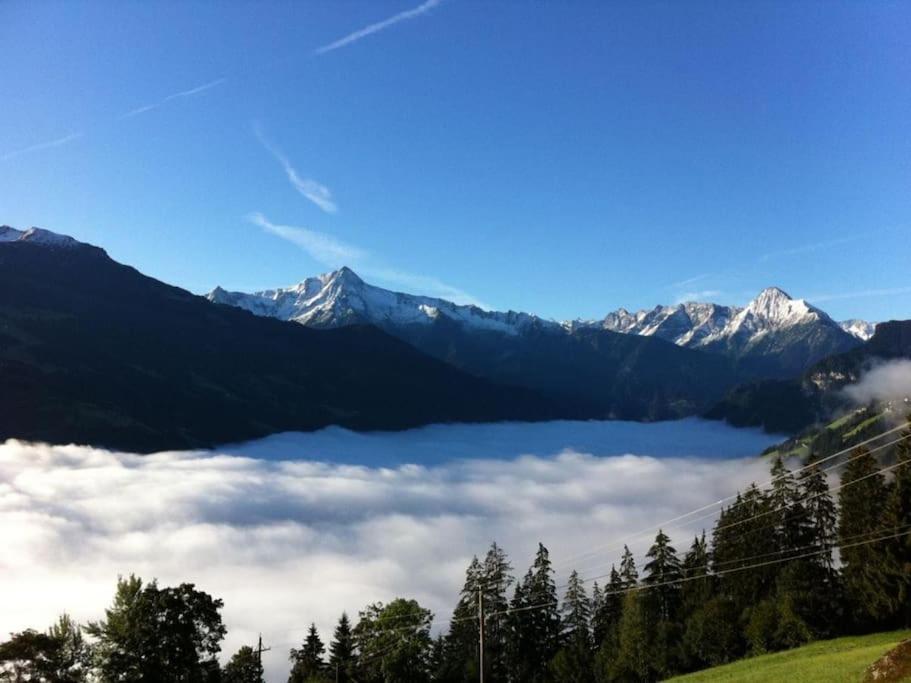 Ferienhaus Zillertal Panorama Blick Balkon Sauna Zellberg Exterior foto