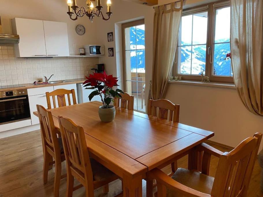 Ferienhaus Zillertal Panorama Blick Balkon Sauna Zellberg Exterior foto