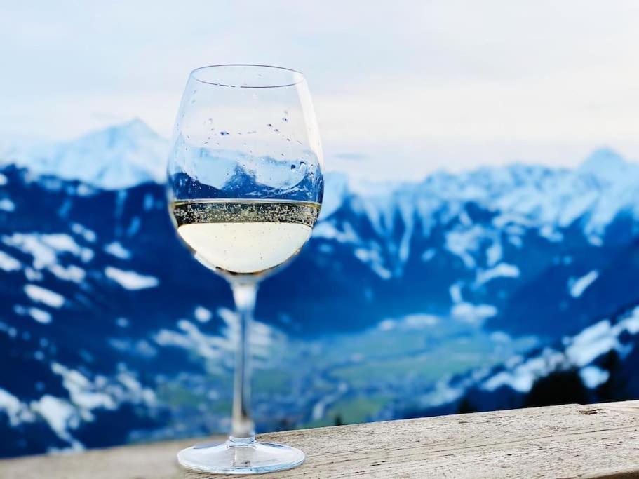 Ferienhaus Zillertal Panorama Blick Balkon Sauna Zellberg Exterior foto